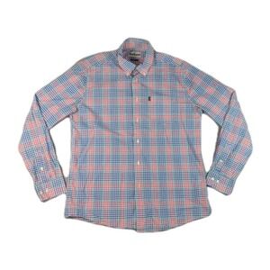 Barbour Shirt Mens Medium  Gingham Check Tailored Fit Long Sleeve Casual Shirt